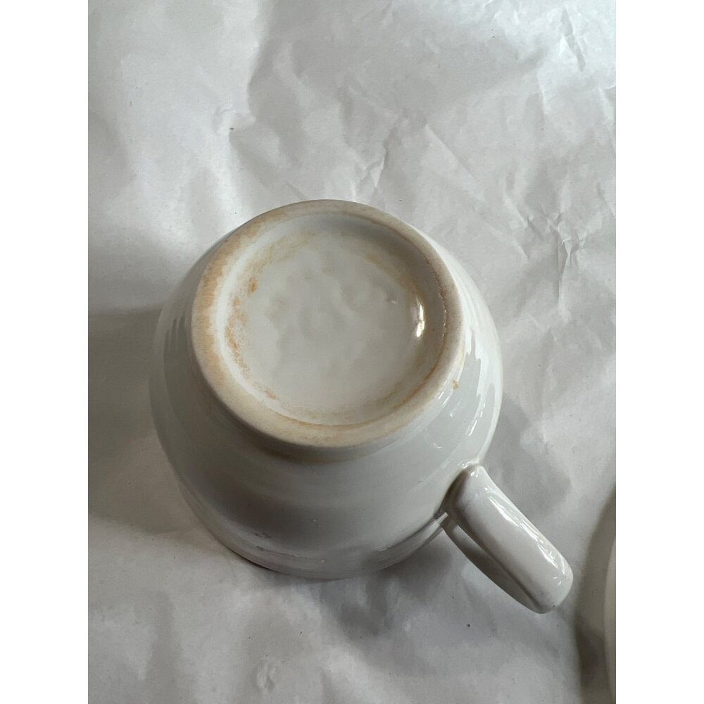 Vintage Fiesta H-L-O Genuine Lead-Free White Cup & Saucer Set Made In USA - Picture 5 of 7